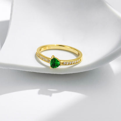 Anillo Compromiso En Plata 925 Chapado en Oro 18k