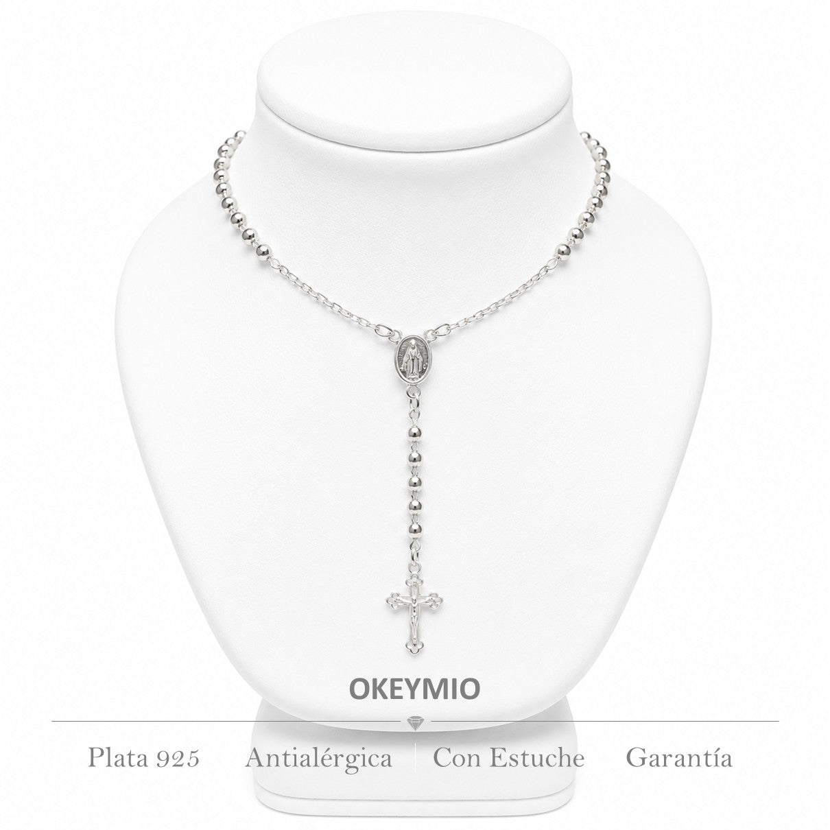 Rosario Camandula  58 cm | Balin 4 mm | Plata 925 Italiana