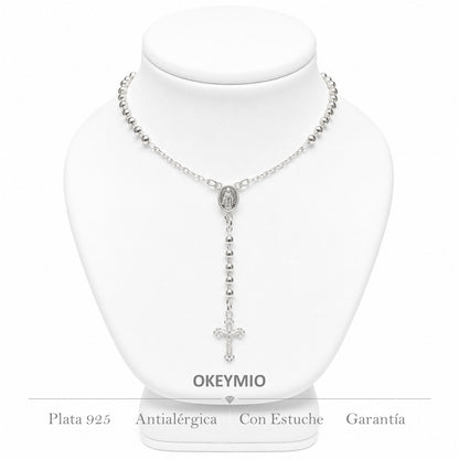 Rosario Camandula  58 cm | Balin 4 mm | Plata 925 Italiana