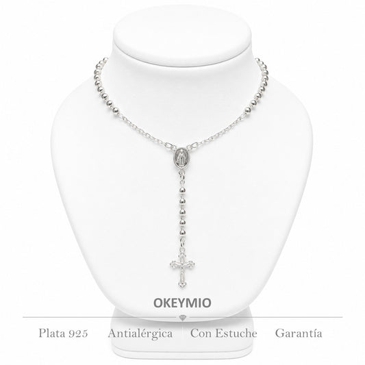 Rosario Camandula  58 cm | Balin 4 mm | Plata 925 Italiana