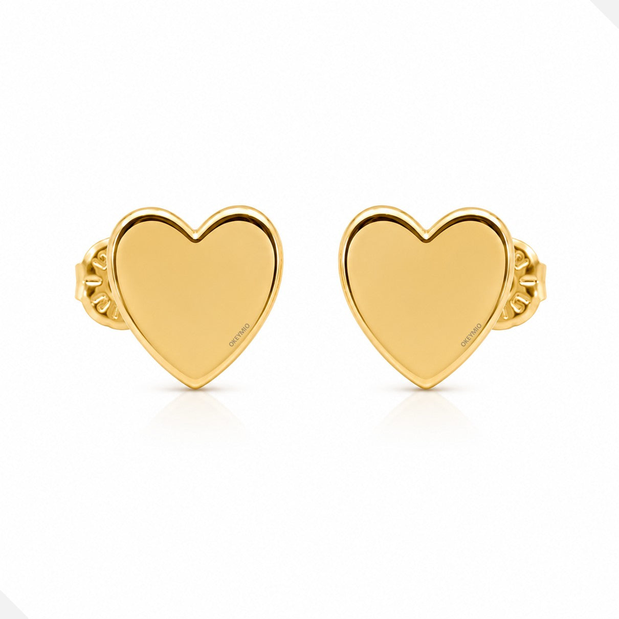 Aretes Topos Corazón Oro Laminado 18K Elegantes Niña Mujer