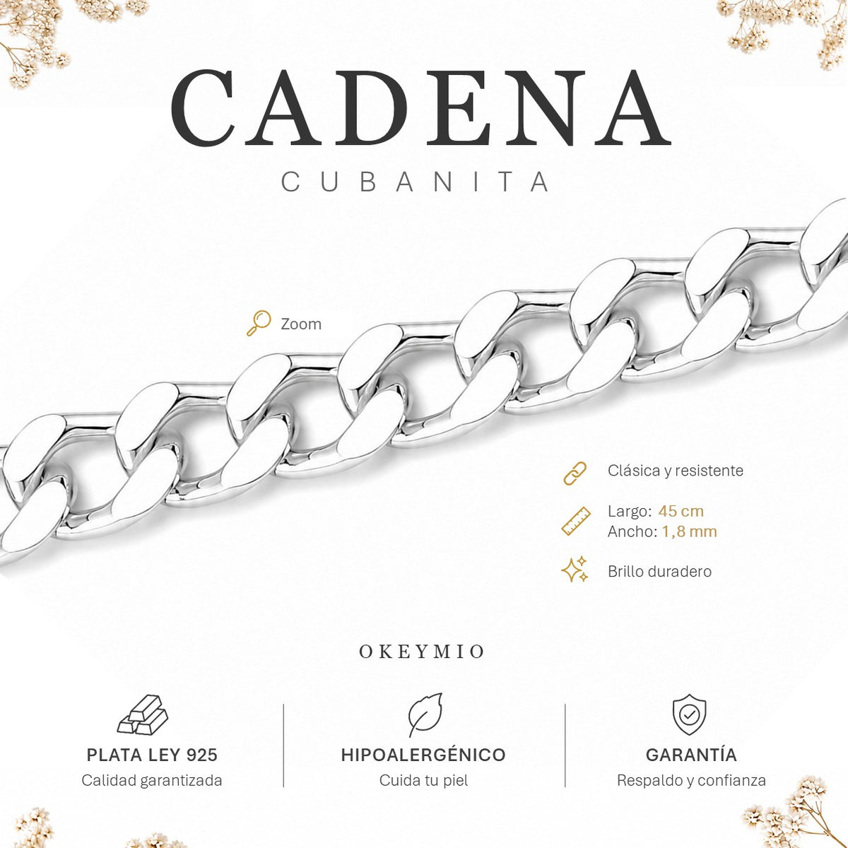 Cadena Tejido Cubana (45cm)